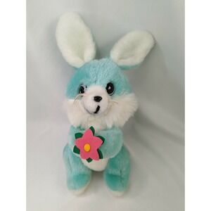 Cuddle Wit Green Rabbit Plush 12 Inch Bunny Felt Flowers Stuffed Animal Toy